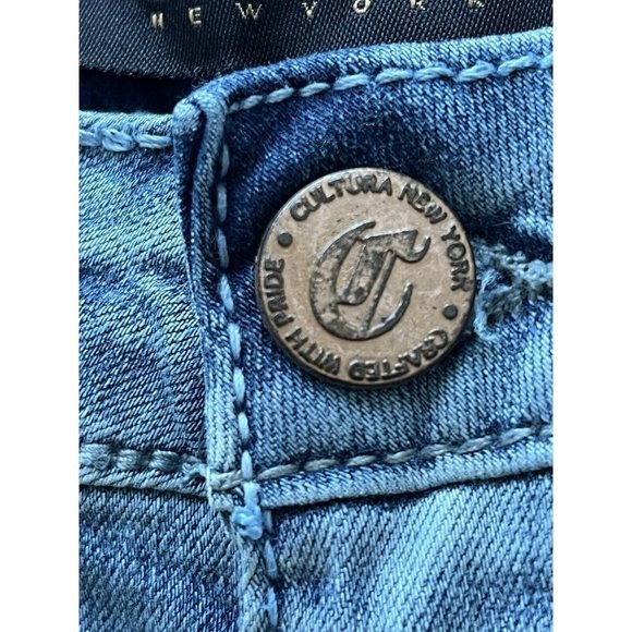 Cultura New York Pants Womens 10 Light Denim Jeans Skinny Mid Rise Super Flex - Picture 5 of 16